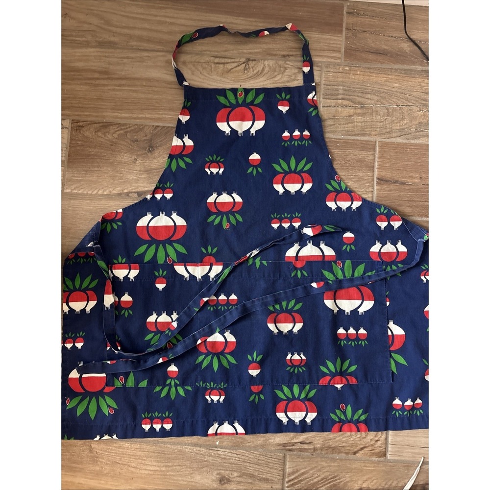 Handmade Apple Fruit Apron Unisex‎ Adjustable Neck Strap Two Sides Colorful EUC